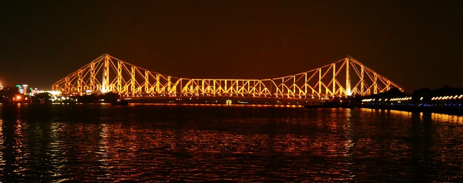 Howrah Bridge at night, Kolkata